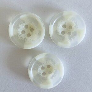 Abercrombie & Fitch Replacement Buttons Set of 3 White 4-Hole Plastic